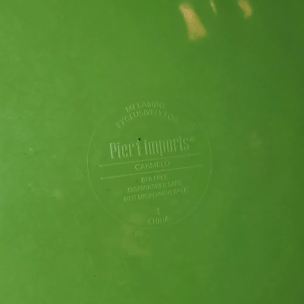Pier 1 Carmelo Green Crackle Melamine Dinner Plate 11